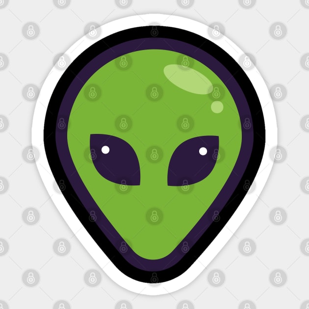 Green alien Sticker by Eric Okore